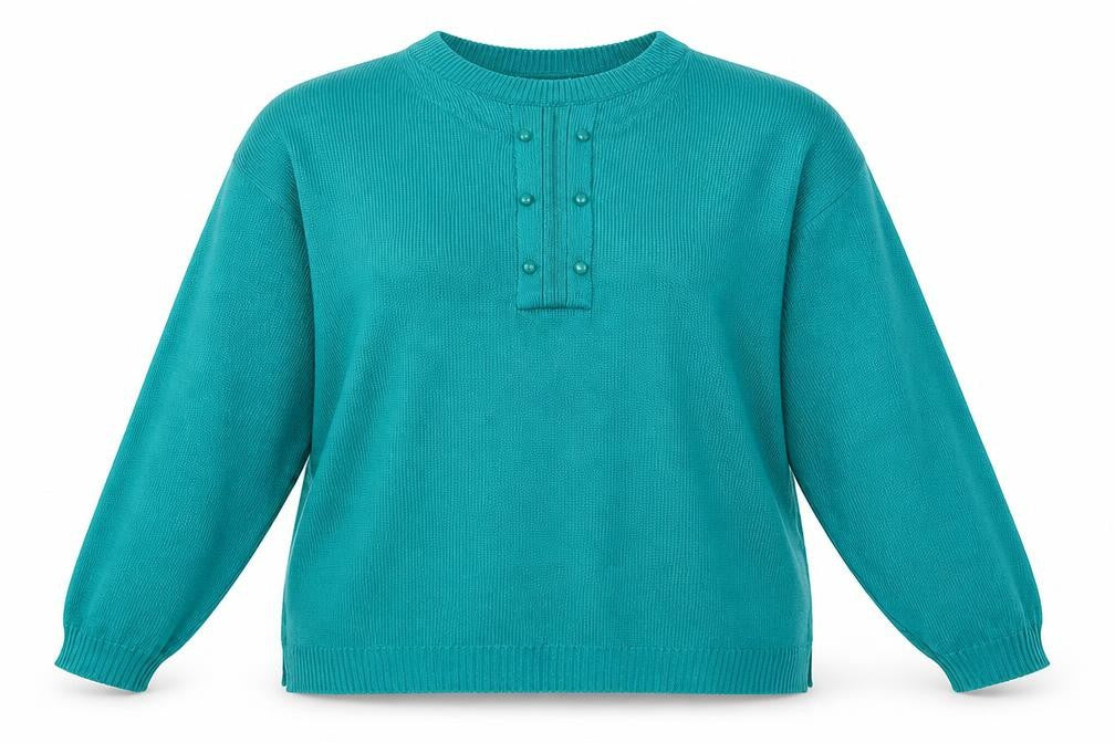 Janique Womens Blue  Knit Pullover Jumper Size 16
