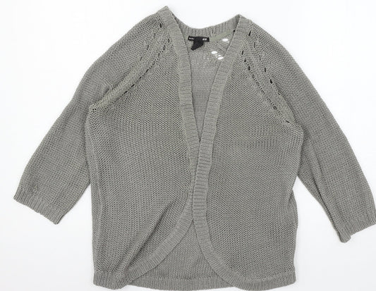 H&M Womens Grey  Knit Cardigan Jumper Size XS