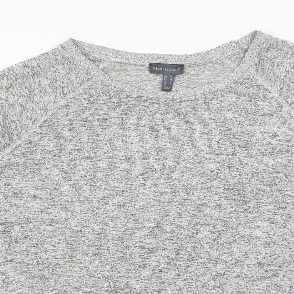 Modern Soul Womens Grey  Knit Pullover Jumper Size M