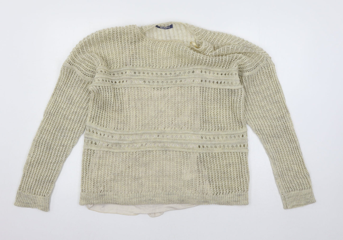 GIULIA Womens Ivory  Knit Pullover Jumper Size L