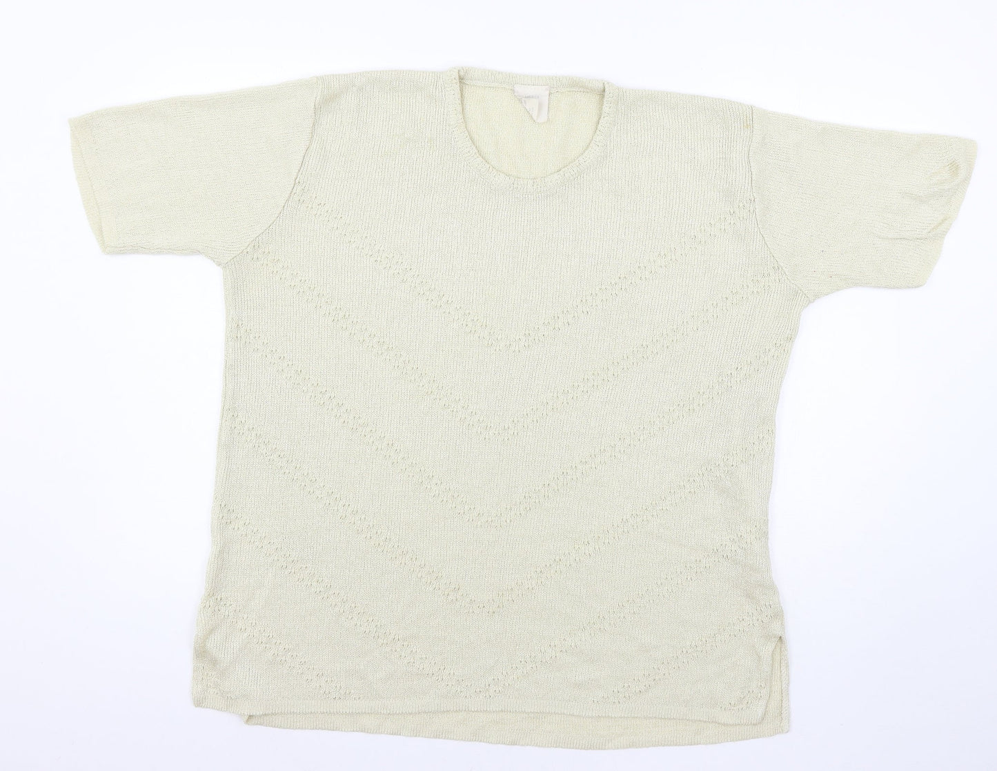 Preworn Womens Beige  Knit Basic T-Shirt Size 20