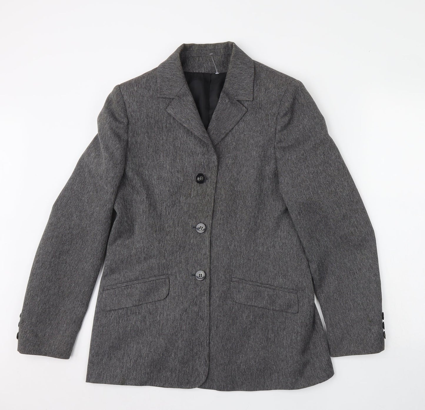 Debenhams Womens Grey   Jacket Blazer Size 12  - Shoulder Pads