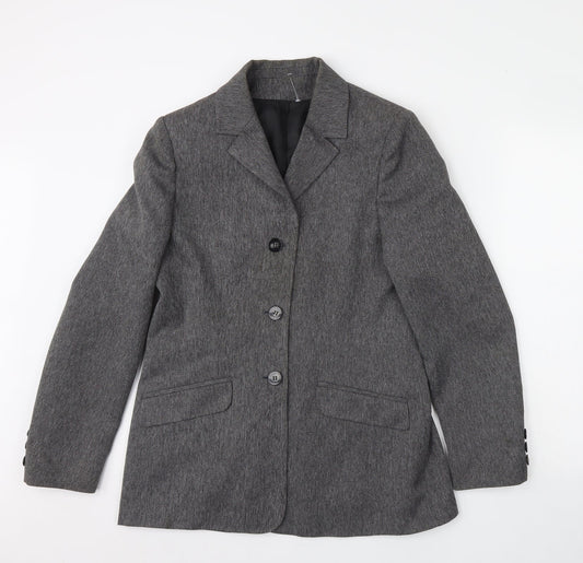 Debenhams Womens Grey   Jacket Blazer Size 12  - Shoulder Pads