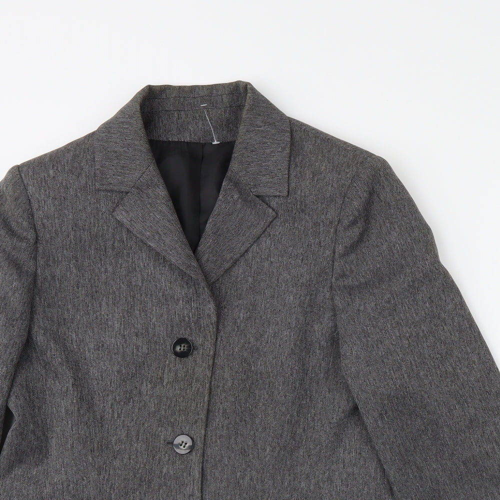 Debenhams Womens Grey   Jacket Blazer Size 12  - Shoulder Pads
