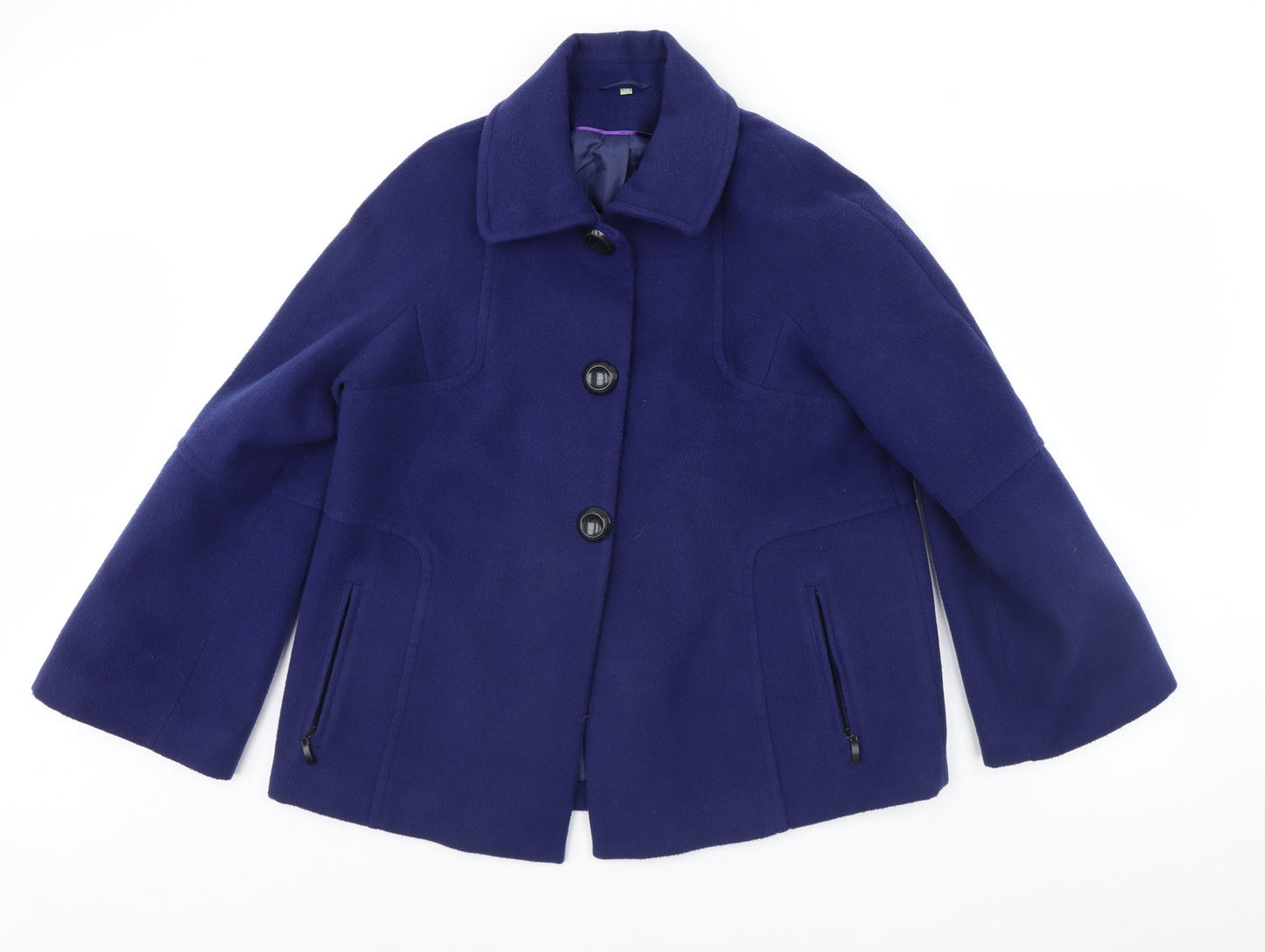 Preworn Womens Blue   Overcoat Coat Size 14