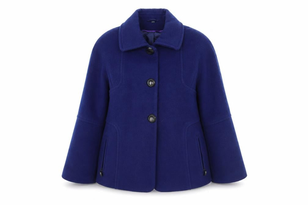 Preworn Womens Blue   Overcoat Coat Size 14