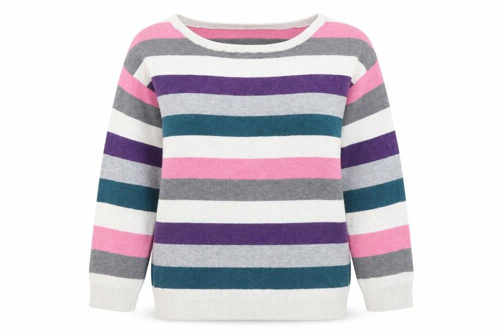 H&M Womens Pink Striped  Pullover Jumper Size XS