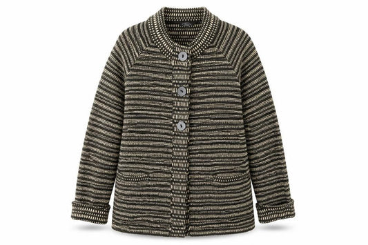 Bonmarché Womens Brown Striped Jacket Size XL