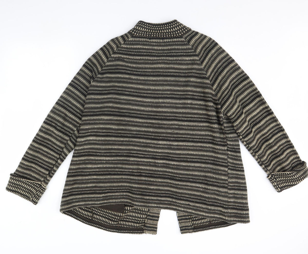 Bonmarché Womens Brown Striped Jacket Size XL