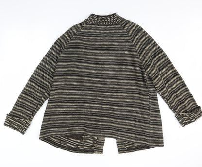 Bonmarché Womens Brown Striped Jacket Size XL