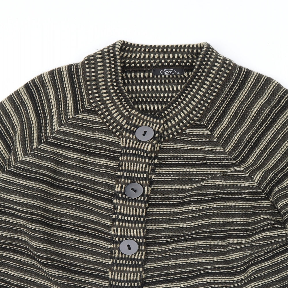Bonmarché Womens Brown Striped Jacket Size XL