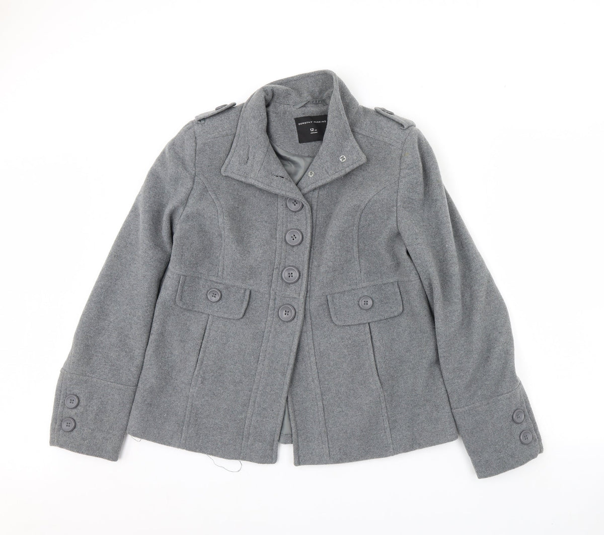 Dorothy Perkins Womens Grey   Jacket Coat Size 12