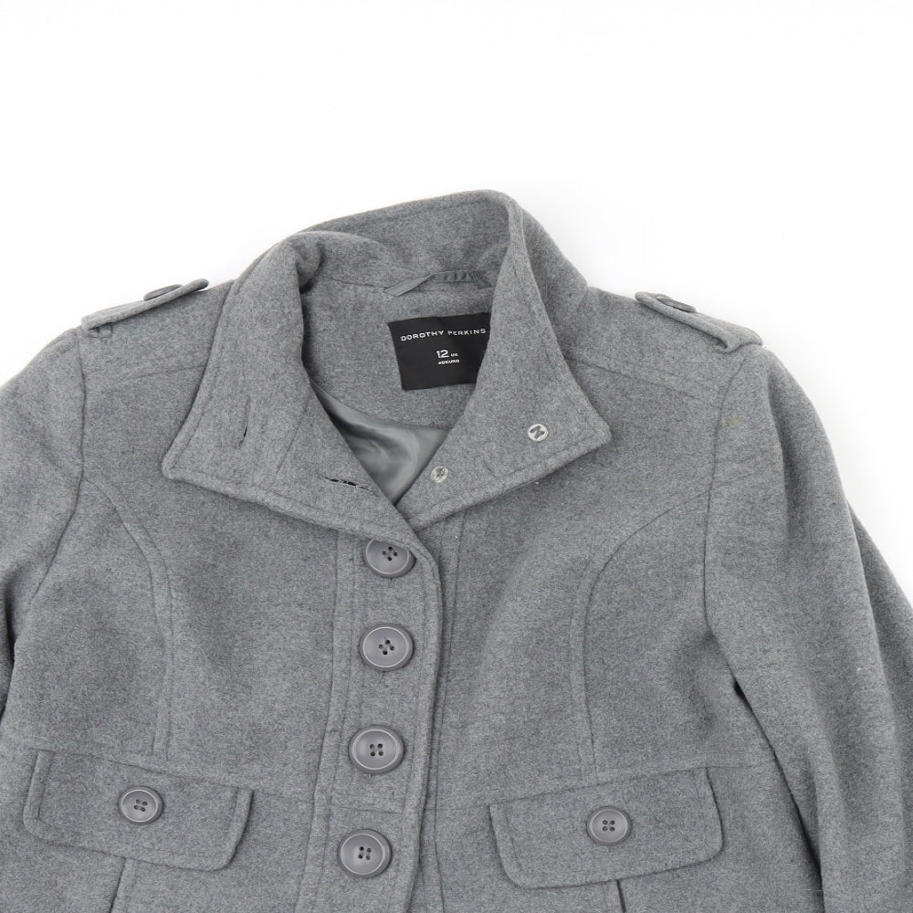 Dorothy Perkins Womens Grey   Jacket Coat Size 12