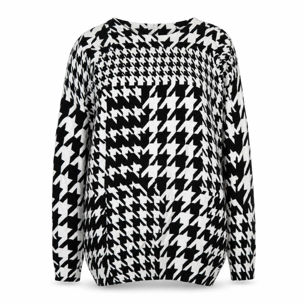 M&s Womens Black Herringbone  Pullover Jumper Size 12
