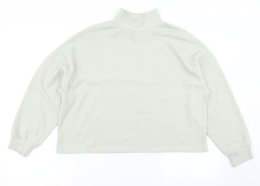 New Look Womens Green  Fleece Pullover Sweatshirt Size S  - Cropped