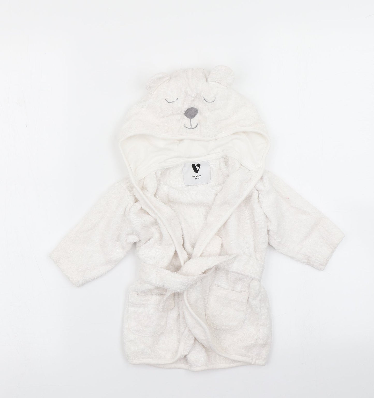 V by Very Girls White Solid  Kaftan Robe Size 3-6 Months