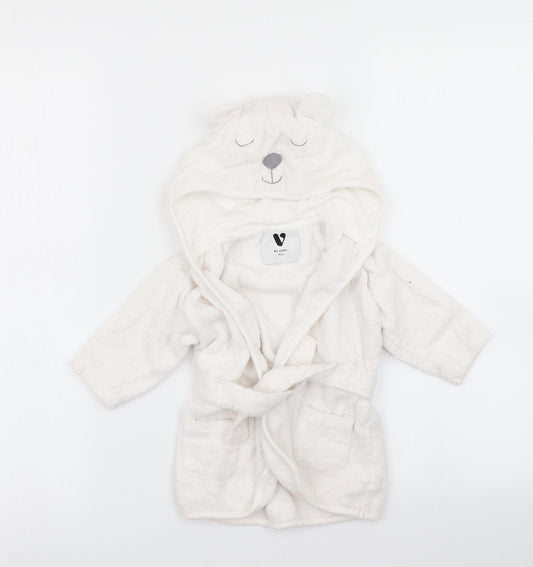 V by Very Girls White Solid  Kaftan Robe Size 3-6 Months