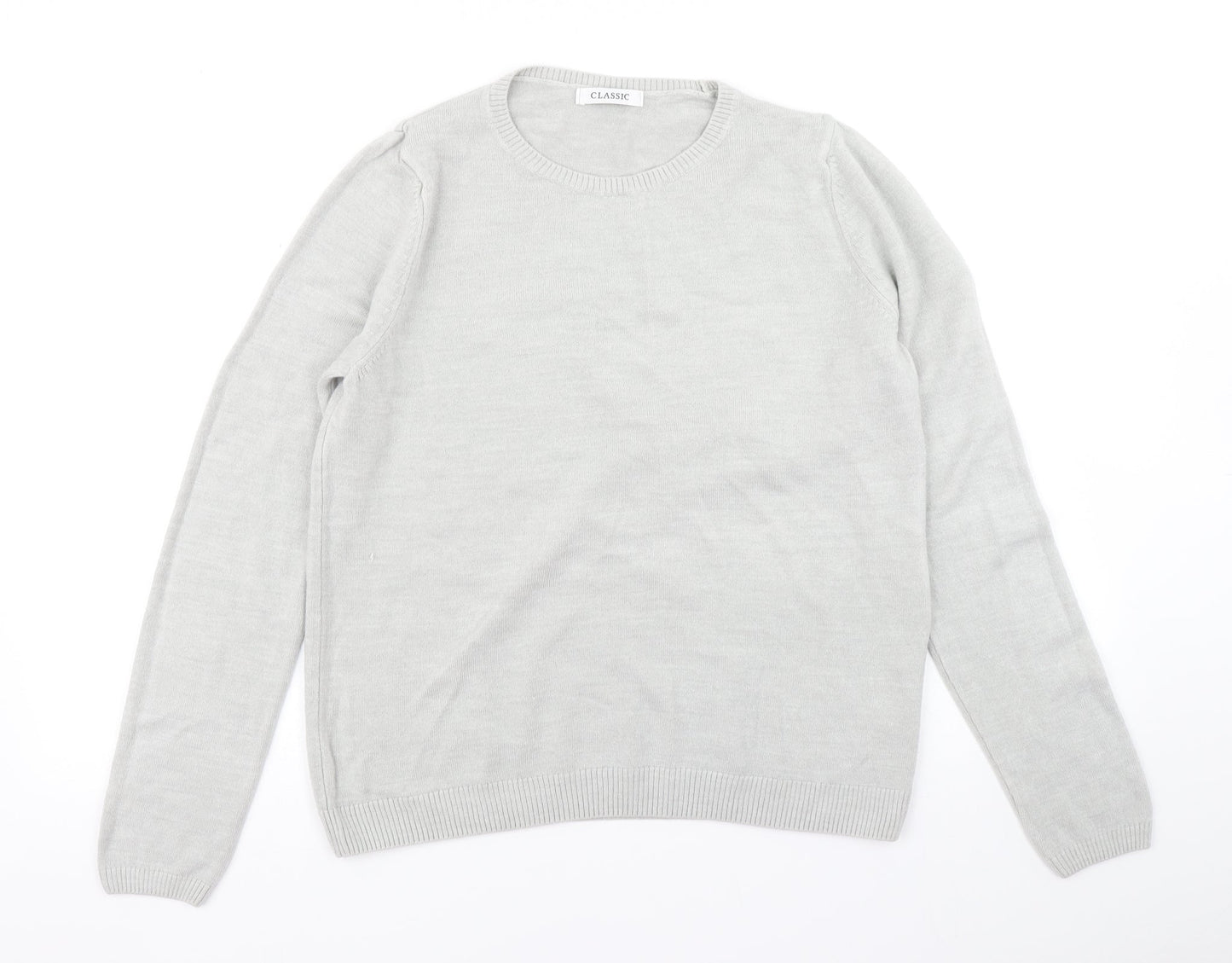 Classic Womens Grey  Knit Pullover Jumper Size 14