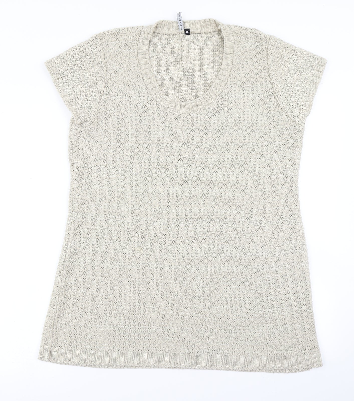 Fashion Essentials Womens Beige  Knit Pullover Jumper Size 18