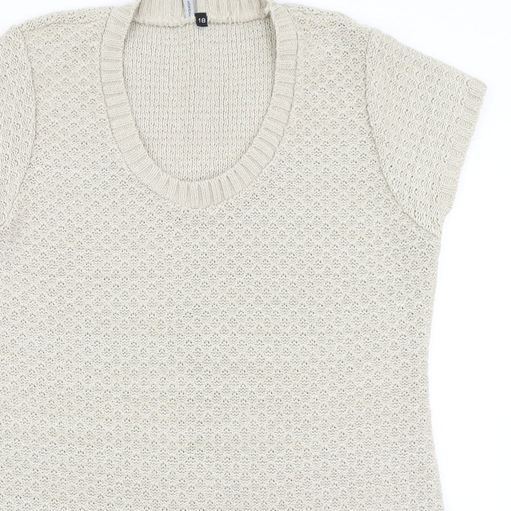 Fashion Essentials Womens Beige  Knit Pullover Jumper Size 18