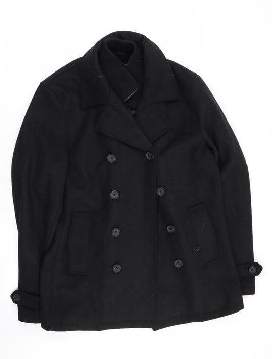 Peacocks Womens Black   Overcoat Coat Size M