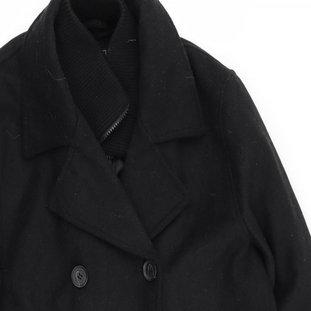Peacocks Womens Black   Overcoat Coat Size M