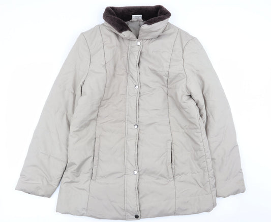 anne de lancay Womens Beige   Overcoat Coat Size S