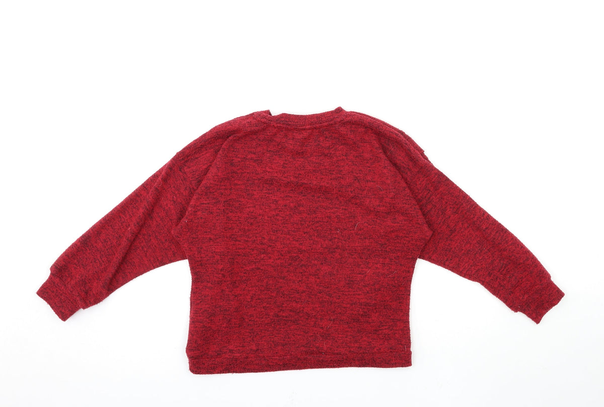 F&F Girls Red   Pullover Sweatshirt Size 7-8 Years