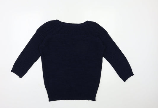 Wallis Womens Blue  Knit Pullover Jumper Size S