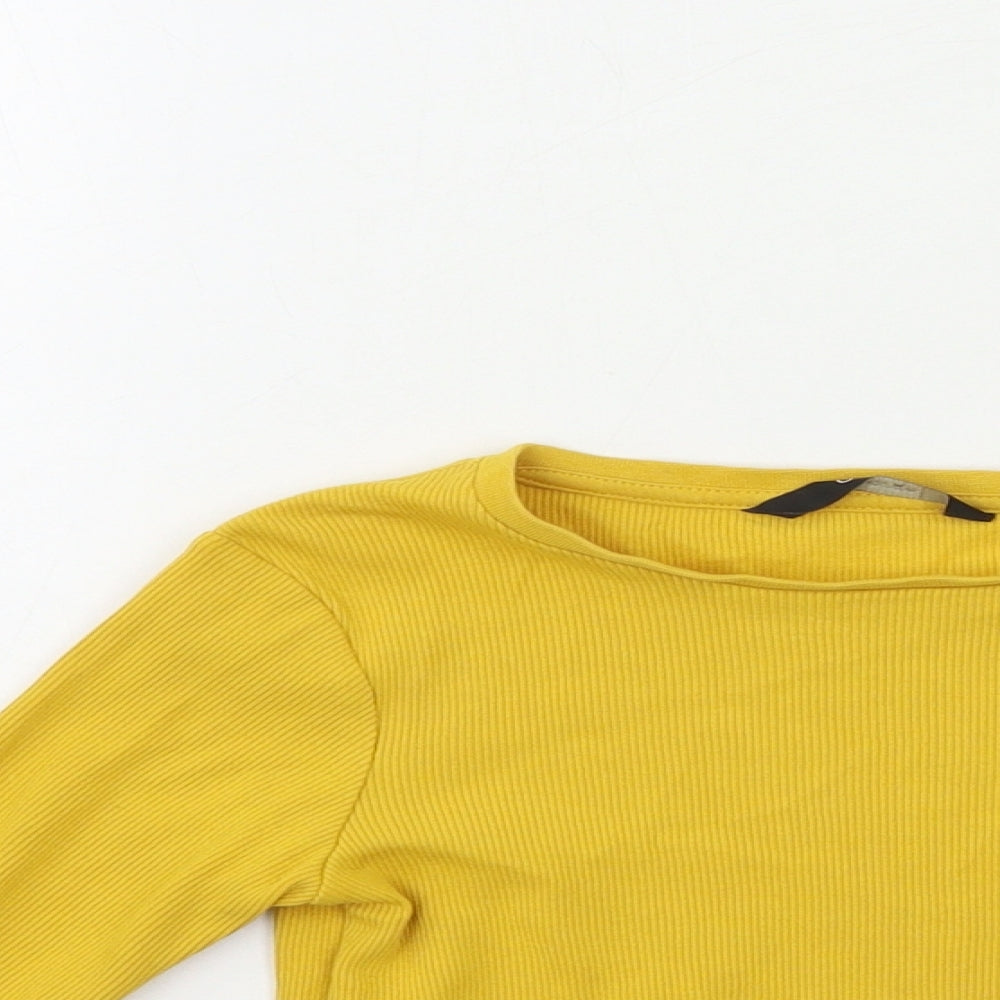 George Girls Yellow   Basic T-Shirt Size 5-6 Years