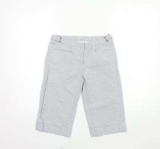 FARH Womens Blue Striped  Cropped Trousers Size 28 in