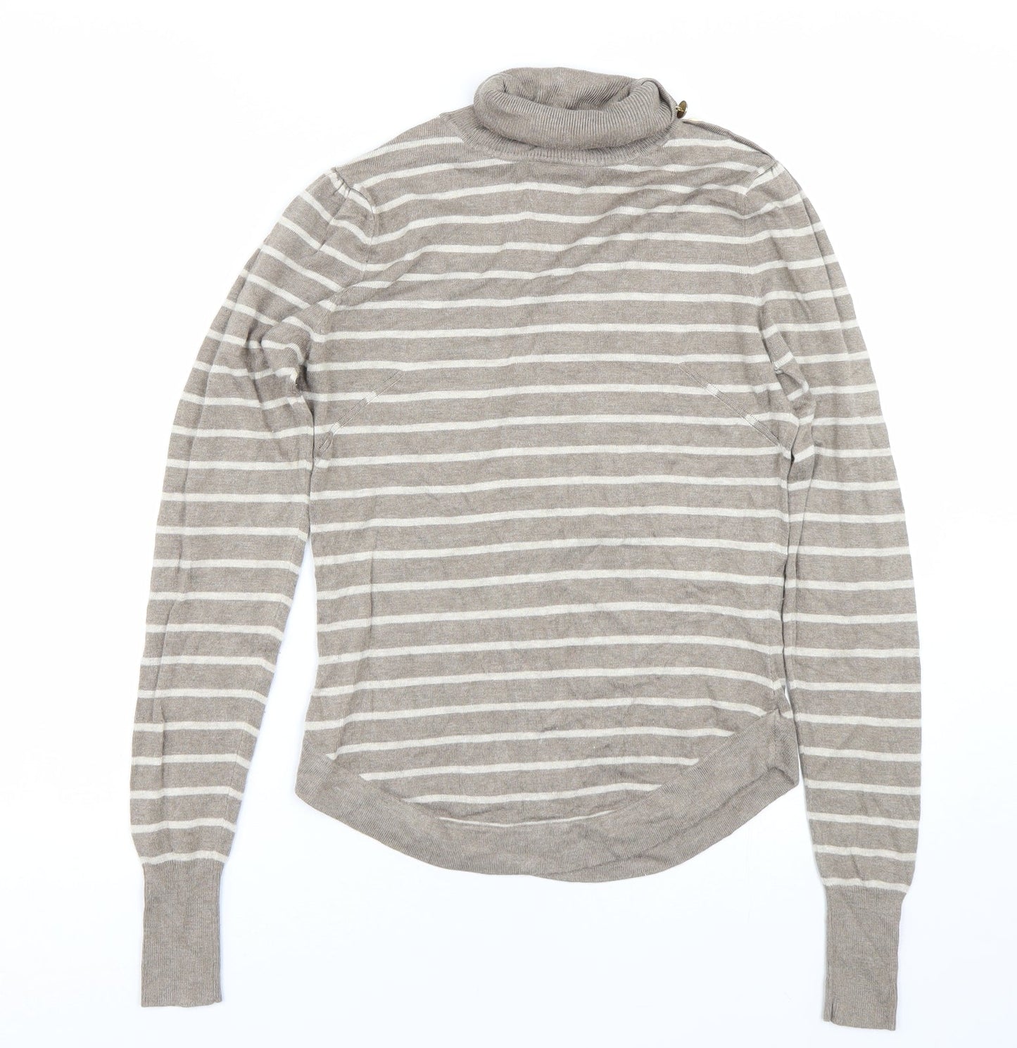 Warehouse Womens Brown Striped  Pullover Jumper Size 8
