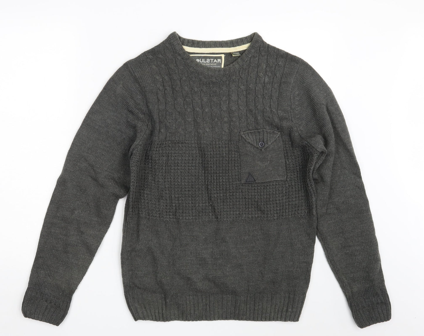 Soulstar Mens Grey   Pullover Jumper Size M