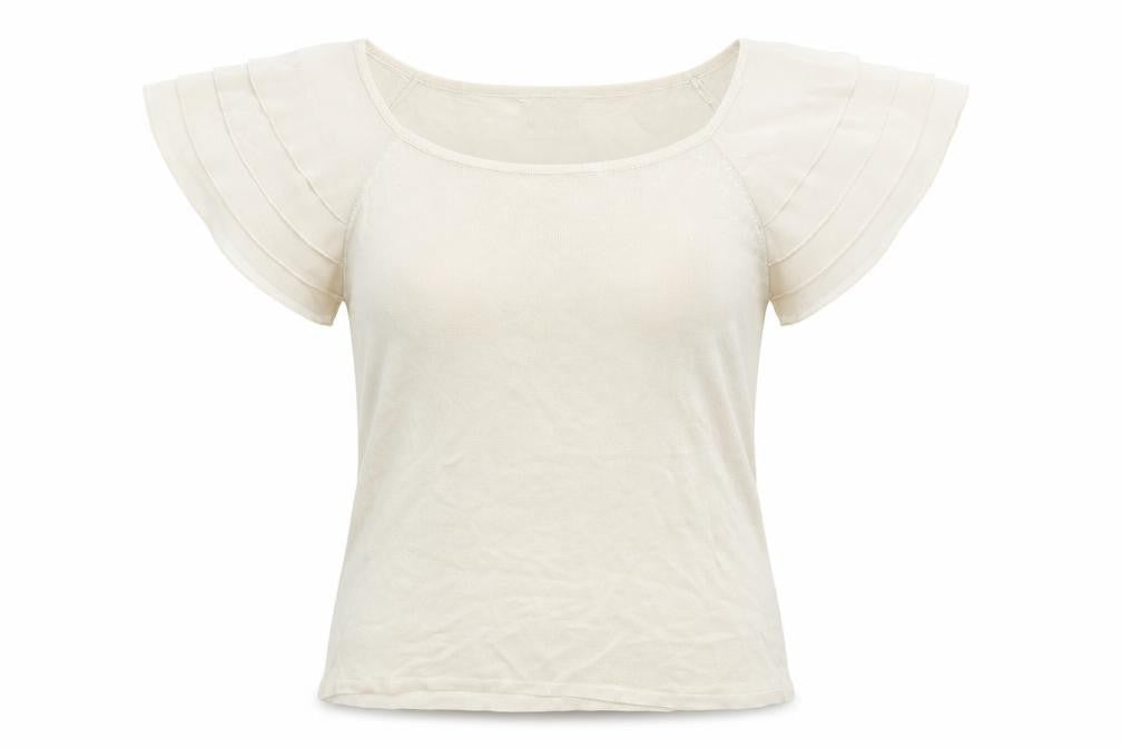Minuet Womens Beige   Basic T-Shirt Size 8