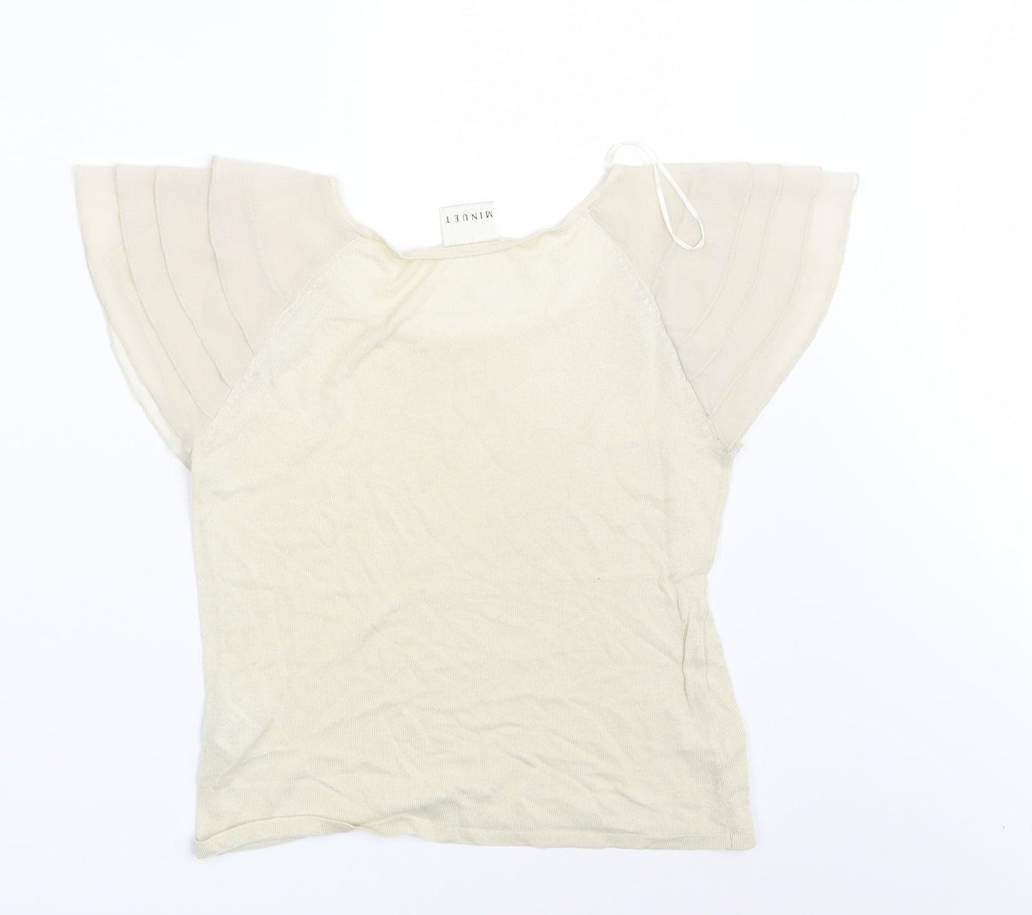 Minuet Womens Beige   Basic T-Shirt Size 8
