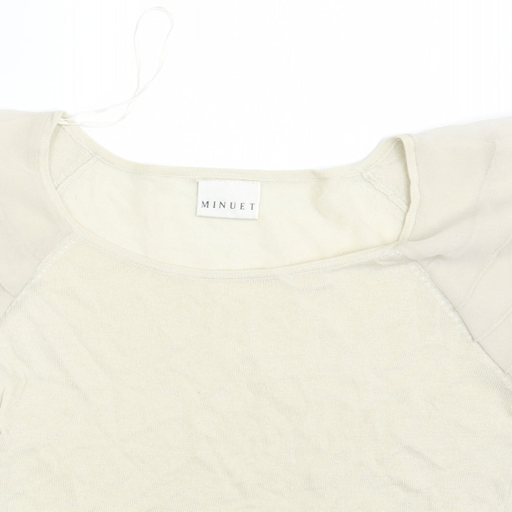 Minuet Womens Beige   Basic T-Shirt Size 8