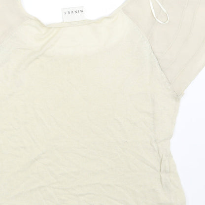 Minuet Womens Beige   Basic T-Shirt Size 8