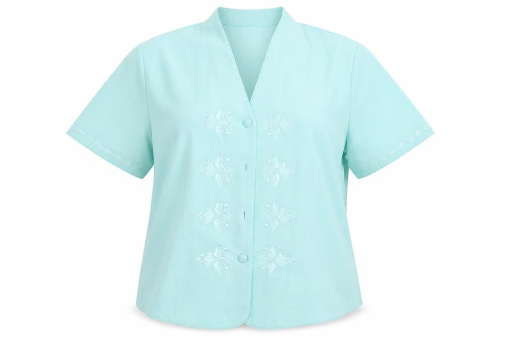 Riddella Womens Green Geometric  Basic Button-Up Size 14