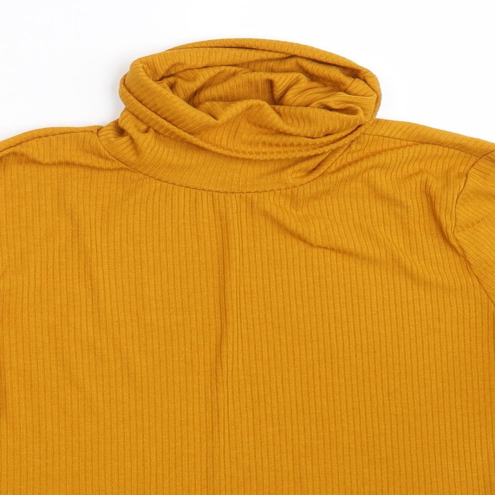 SheIn Womens Yellow  Rayon Pullover Sweatshirt Size L