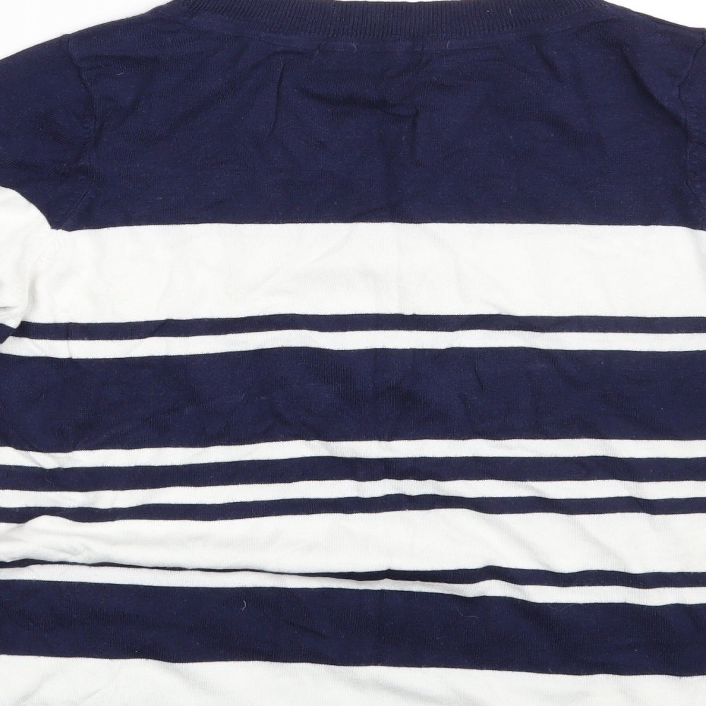 M&S Womens Blue Striped  Pullover Sweatshirt Size 14