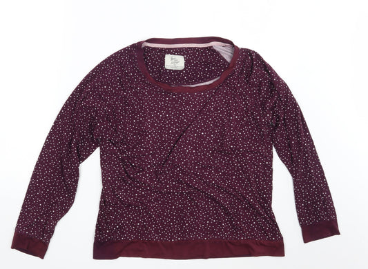 LOVE TO LOUNGE Womens Purple Spotted  Pullover Sweatshirt Size 10