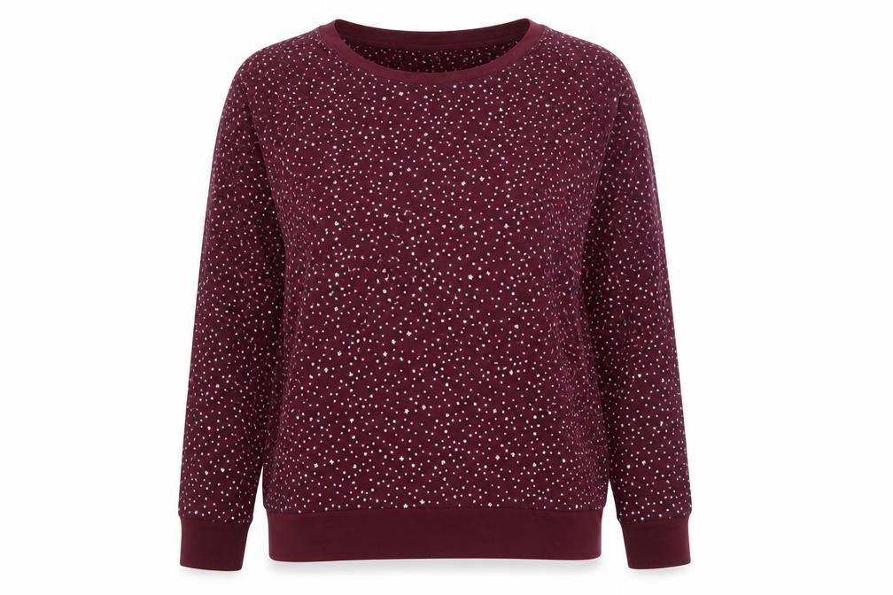 LOVE TO LOUNGE Womens Purple Spotted  Pullover Sweatshirt Size 10