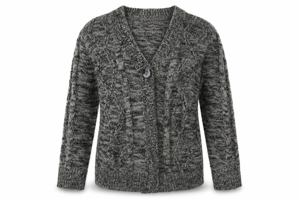 happit Womens Grey  Knit Cardigan Jumper Size L