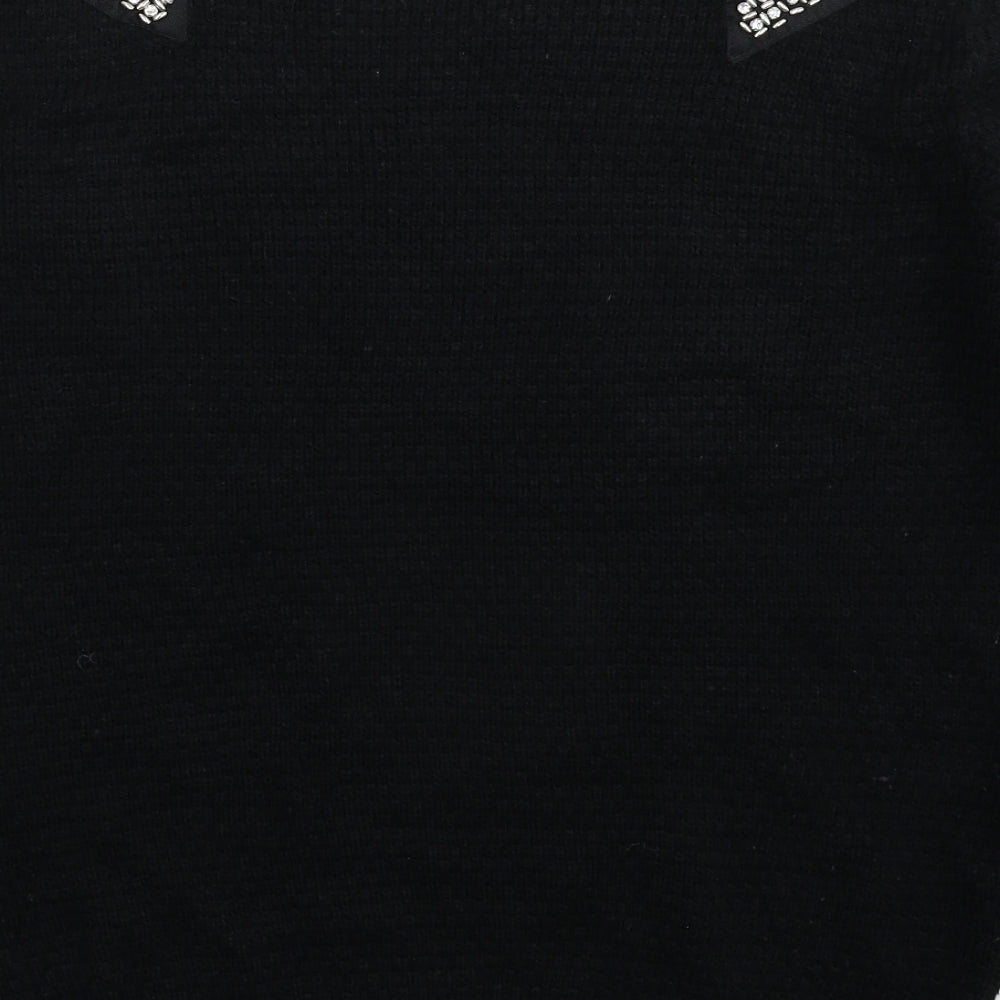 Select Womens Black  Knit Pullover Jumper Size 14