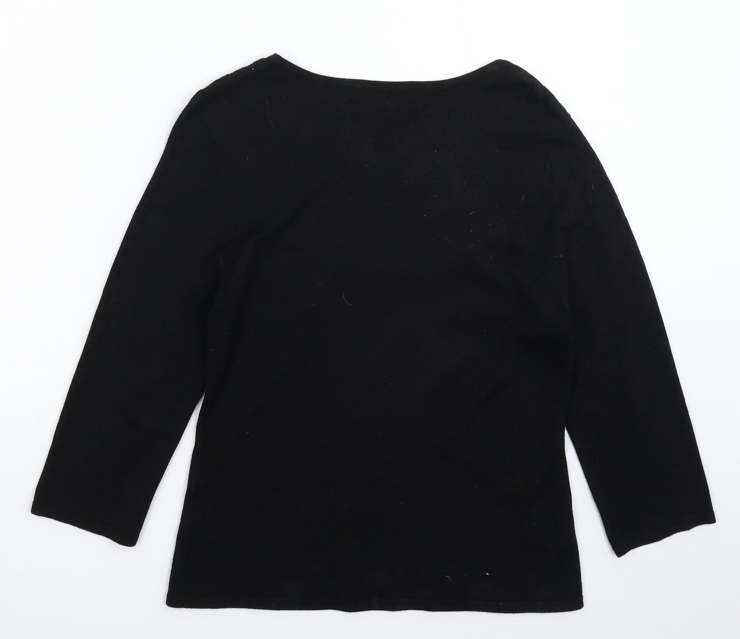 Femme Womens Black  Knit Pullover Jumper Size S
