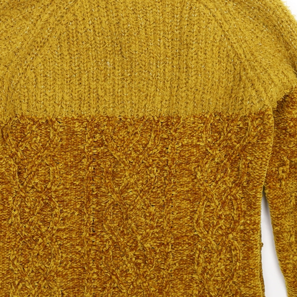 Papaya Womens Yellow  Knit Pullover Jumper Size S