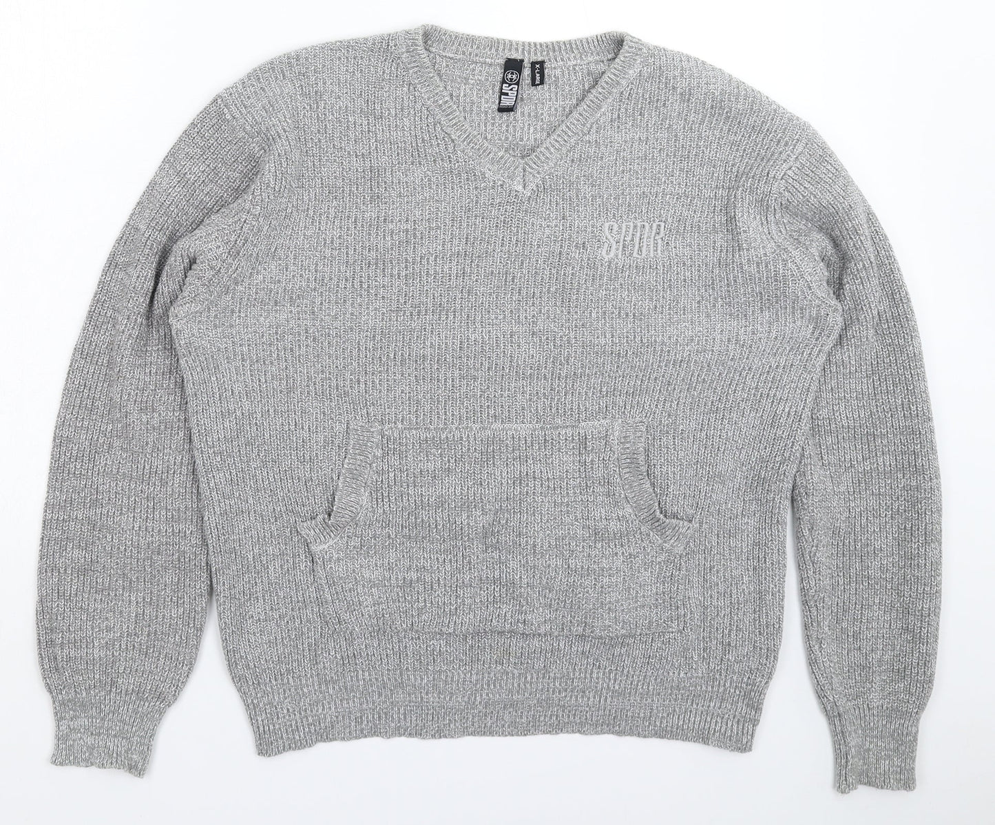 Spider Womens Grey  Knit Pullover Jumper Size XL