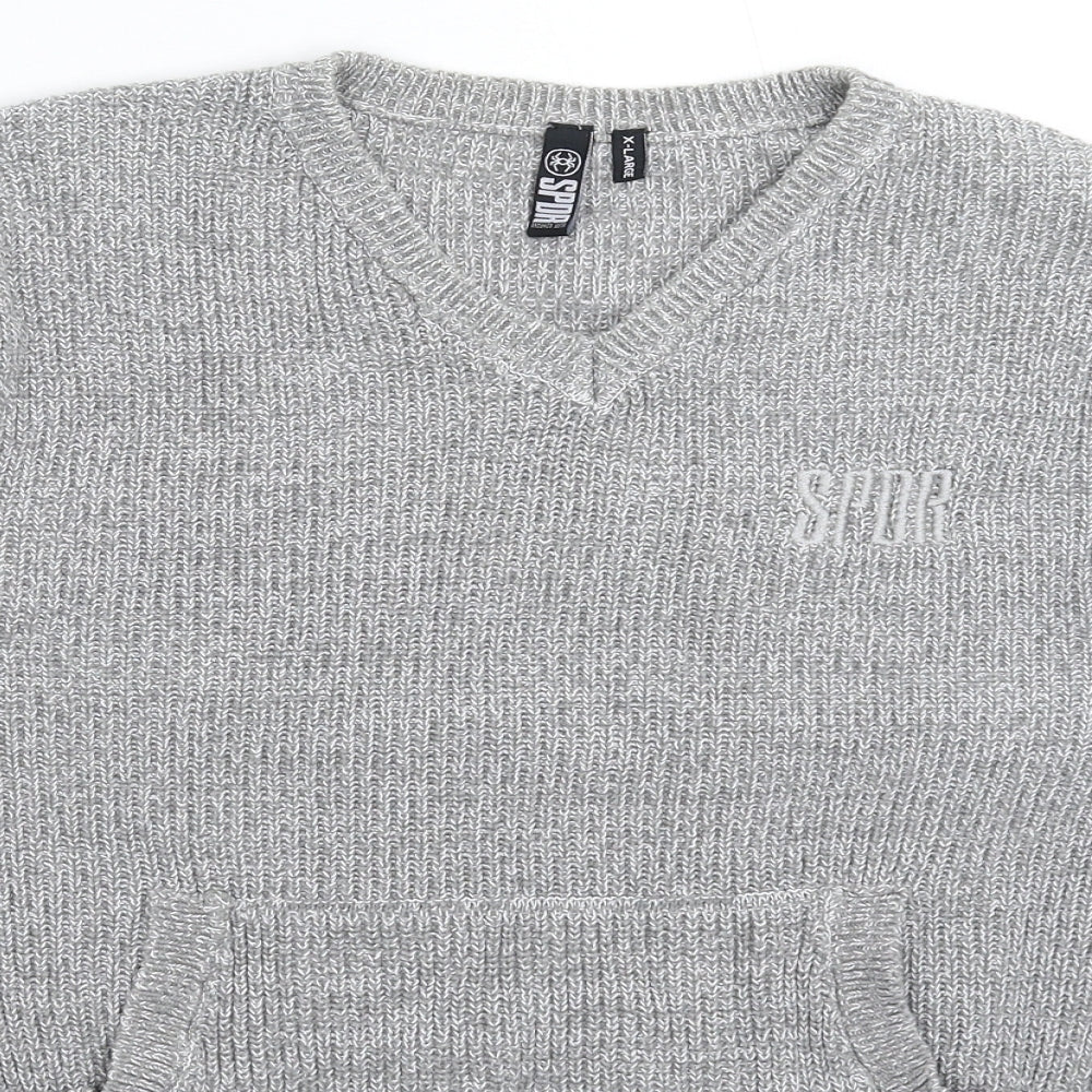 Spider Womens Grey  Knit Pullover Jumper Size XL