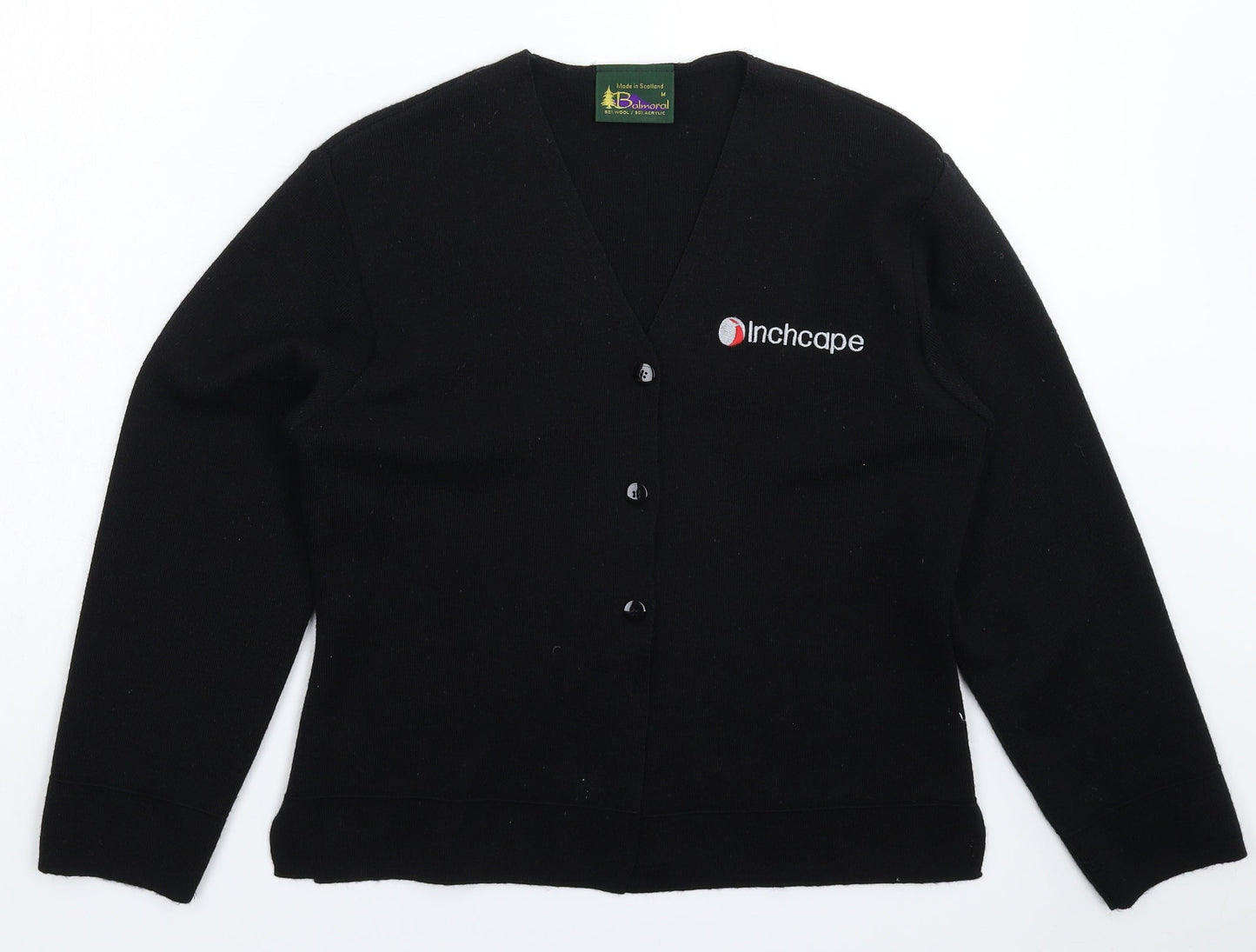 Balmoral Womens Black  Knit Cardigan Jumper Size M