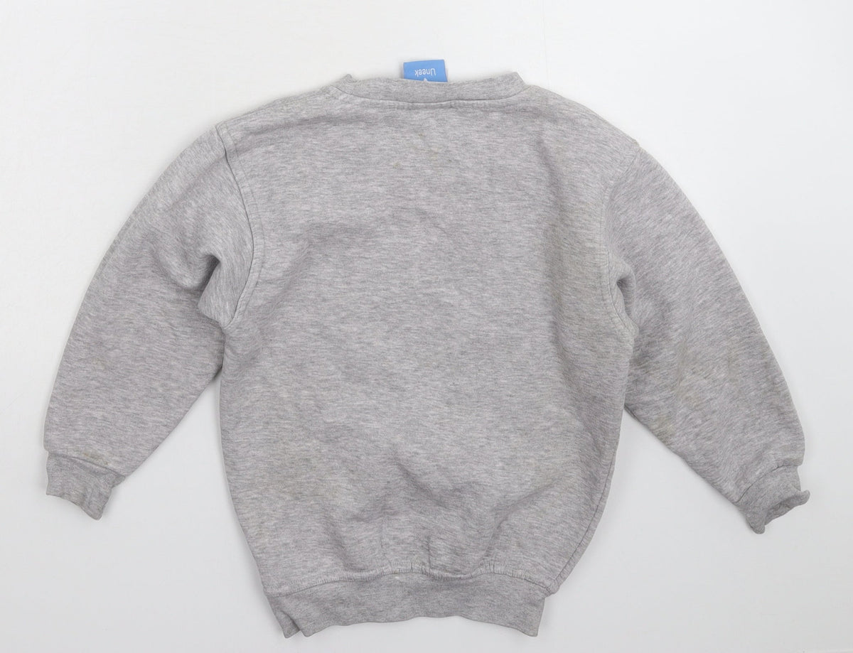 Uneek Boys Grey   Pullover Sweatshirt Size 7-8 Years